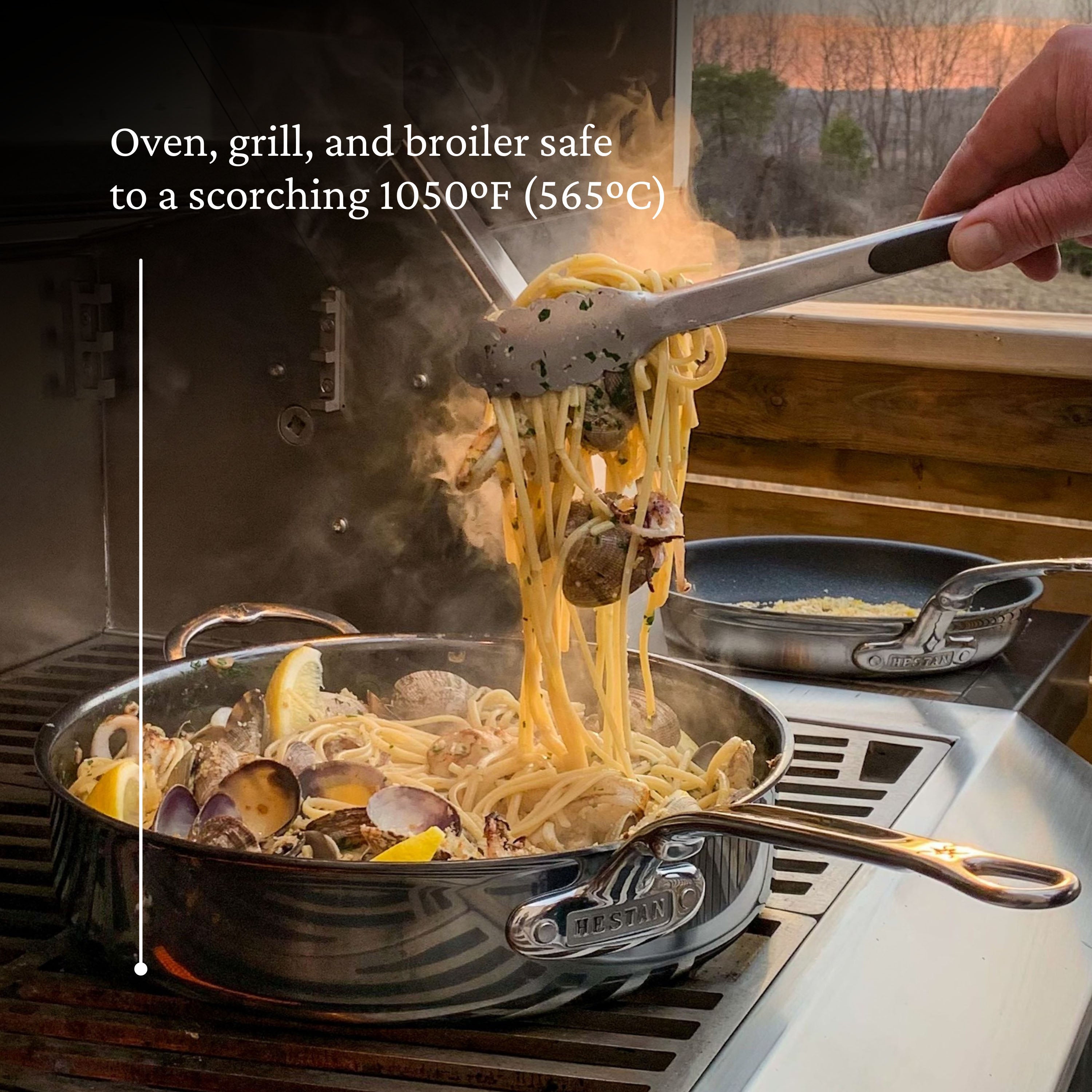 Hestan Nanobond Covered Sauté Pan w/Helper Handle