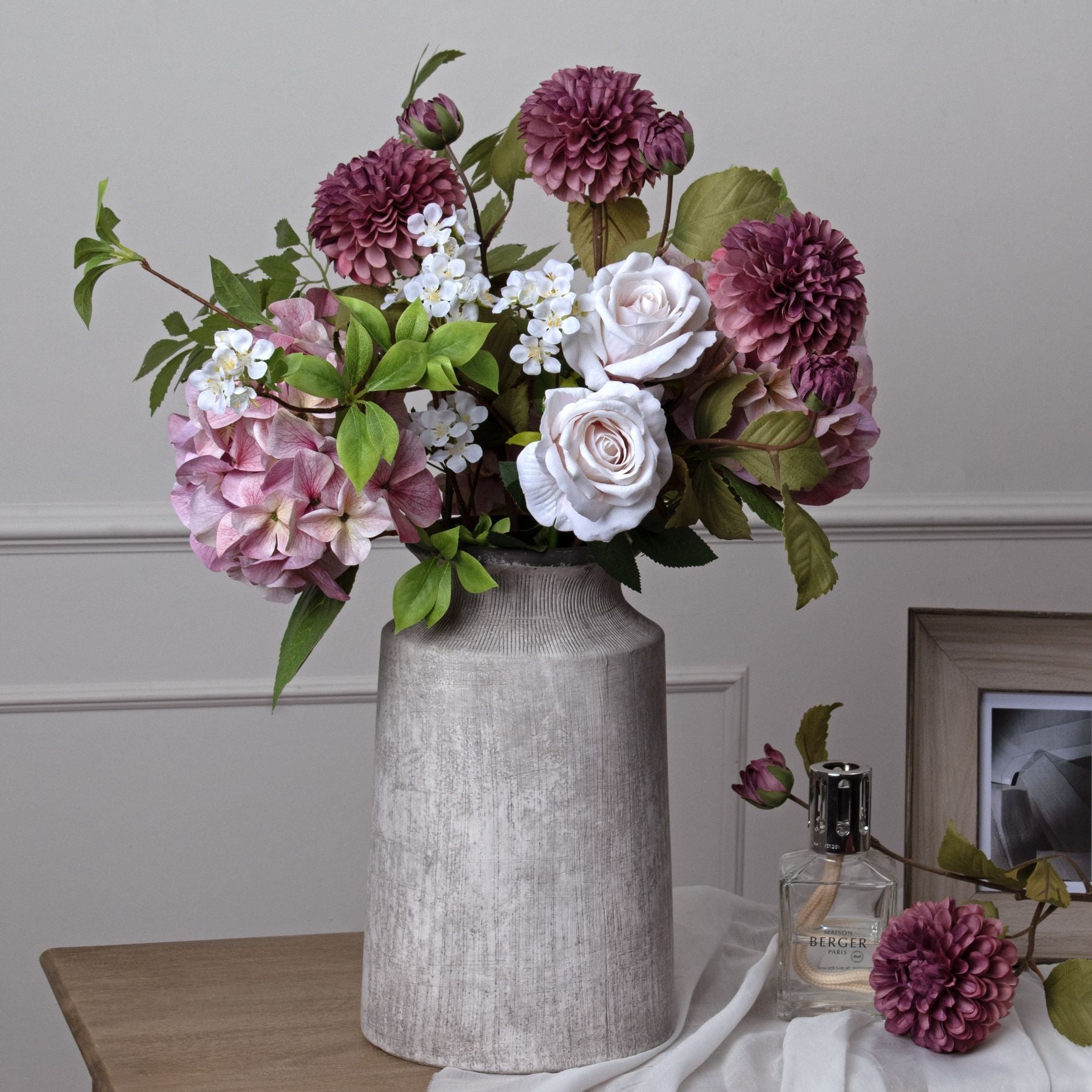 Bloomville Urn Stoneware Vase | Grey | 31cm