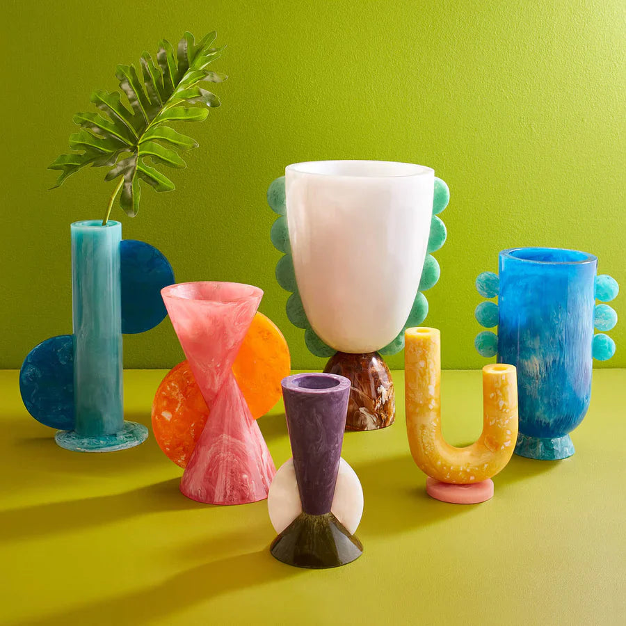 Como Disc Urn Vase | Blue | 26cm
